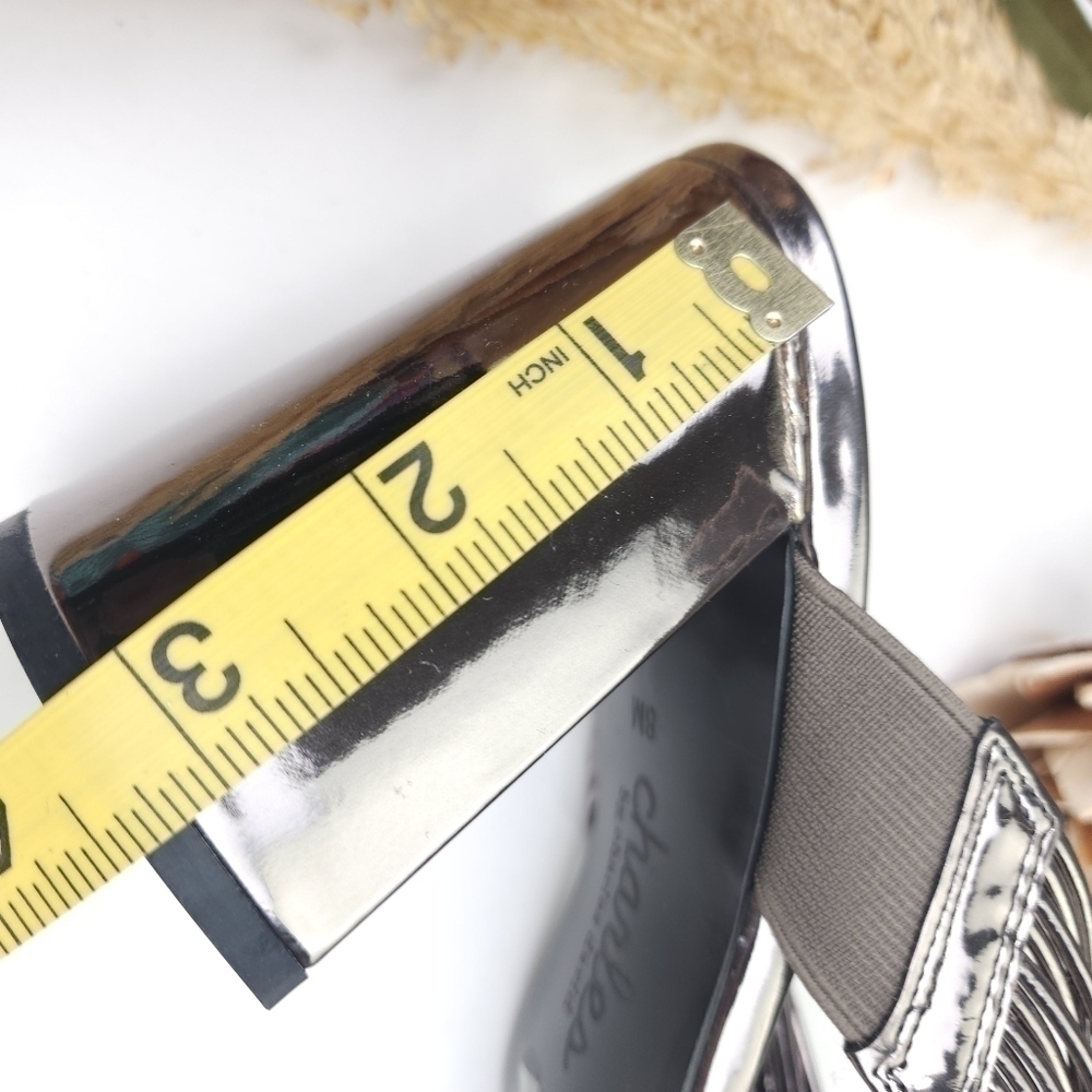 Charles By Charles David Silver Block Heel Mules … - image 2